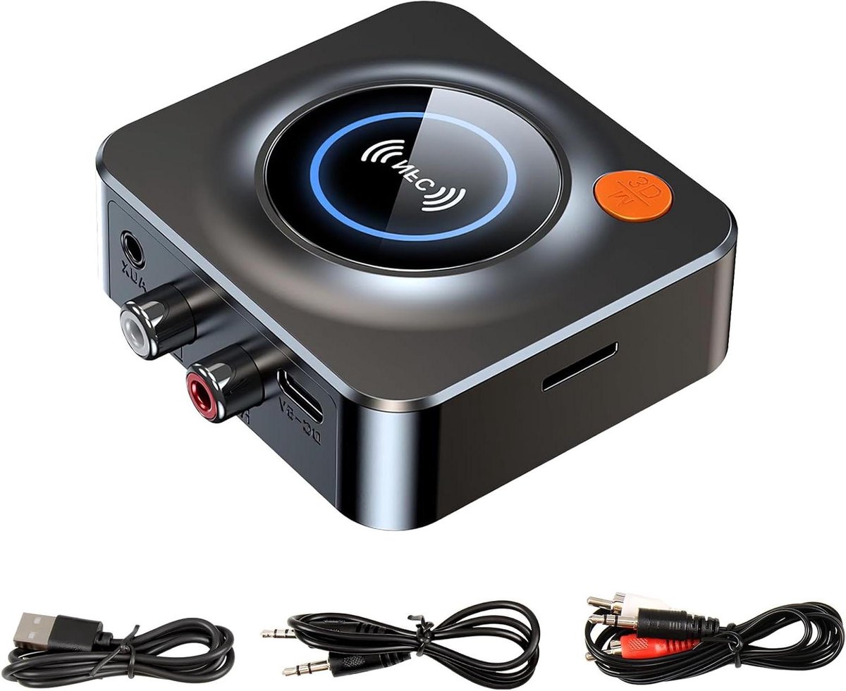 Bluetooth Audio Ontvanger - Muziek Ontvanger Draadloos - Muziek Streamen - NFC Koppeling - 6.8 x 6.8 x 2 cm
