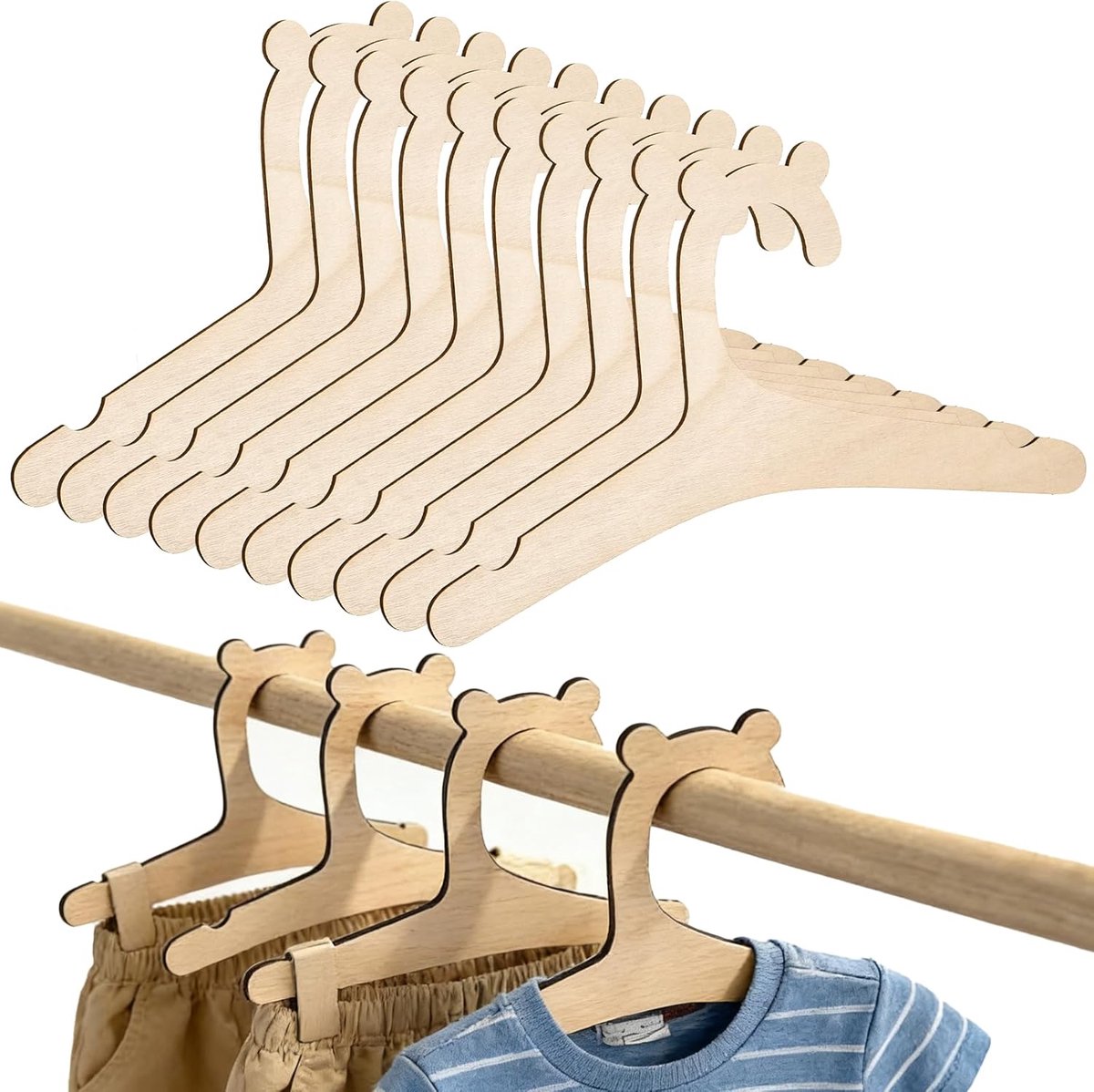 Kleerhangers, antislip babykleerhangers, kinderkleerhangers voor kleding, jurken en jassen