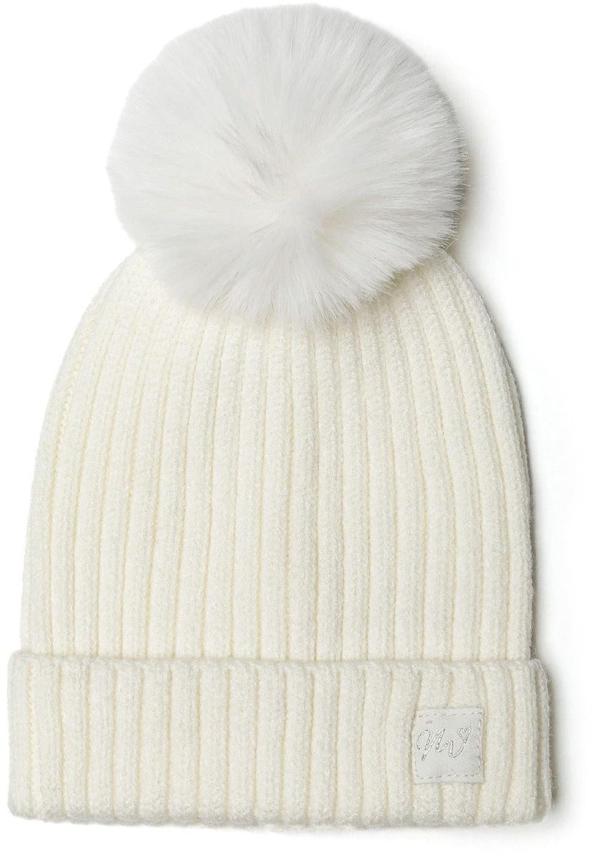 Minoti geribbelde muts baby unisex - met pompon