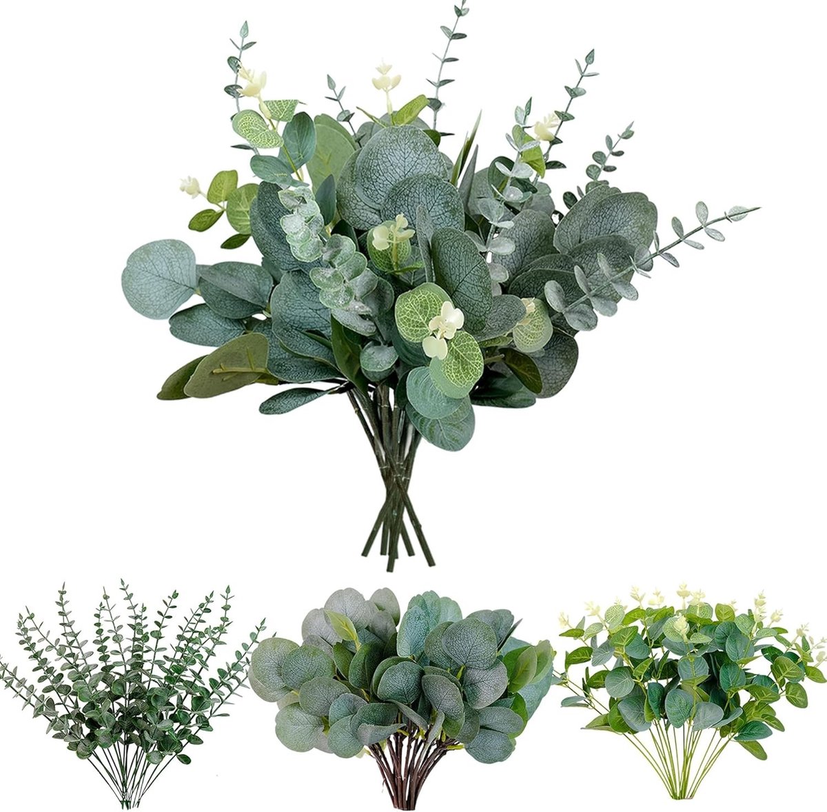 Set van 30 Kunstmatige Eucalyptus Planten voor Decoratie, Droogbloemen voor Bruiloft en Thuis, Perfect voor Tafeldecoratie en Feestjes