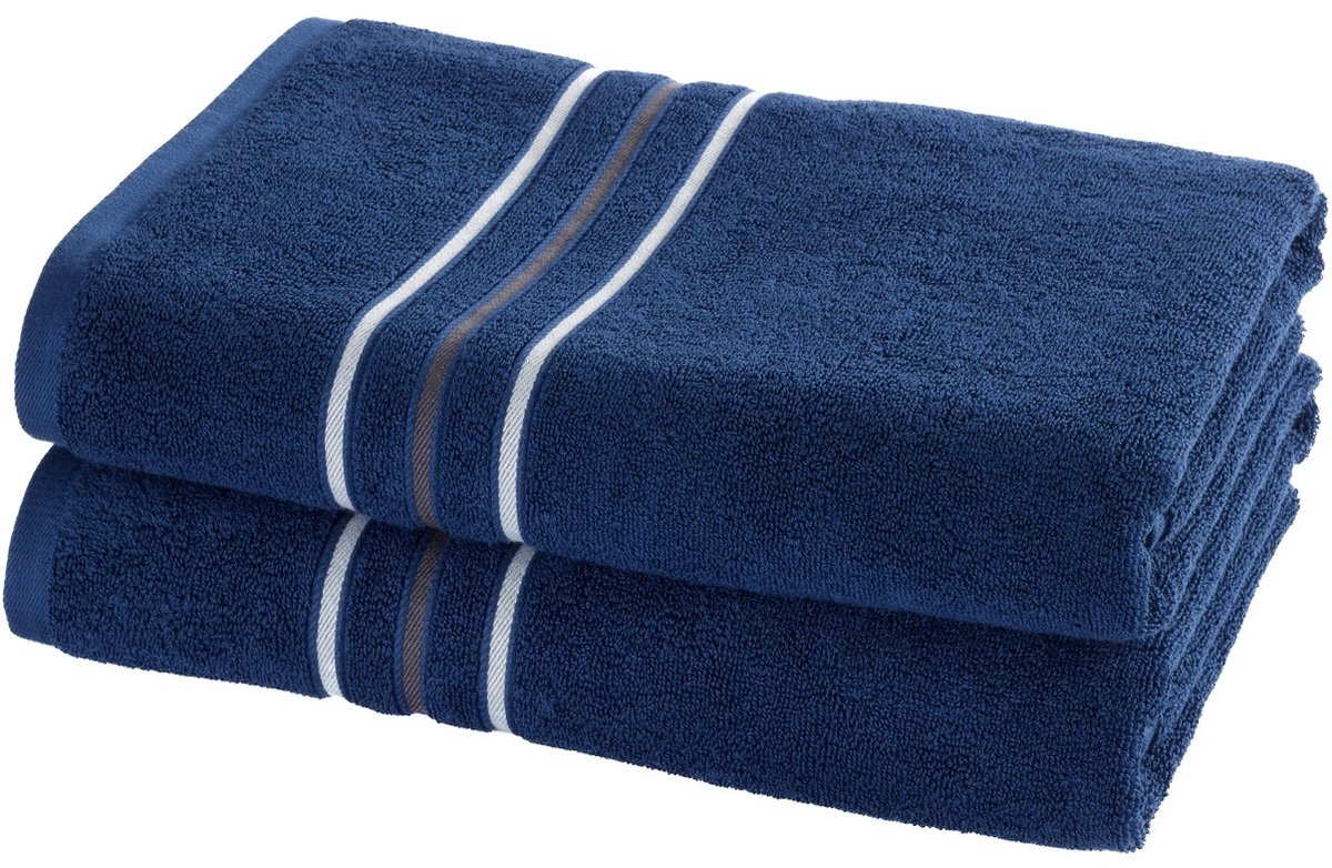 Moodit Douchelaken Empress - Navy Blue - set 2 st. - 70 x 140 cm - 100% Katoen