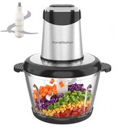 AoraKitchen Hakmolen Electrisch - 2L Glazen Kom - BPA-Vrij - 400W - 2 Snelheden - RVS - Elektrische Hakmolen - Food Chopper