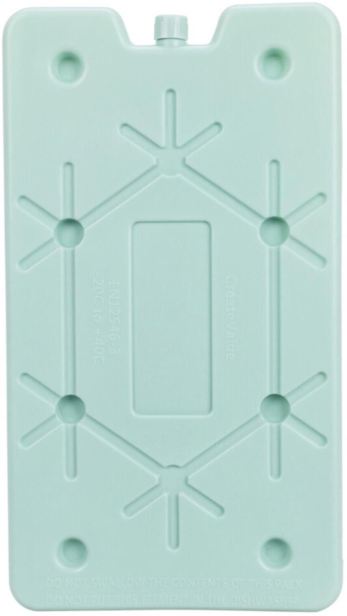 Excellent Houseware Koelelement Ice Pack - mintgroen - plat - polyethyleen - 350 gram - 24 x 14 x 1.5 cm - schijf