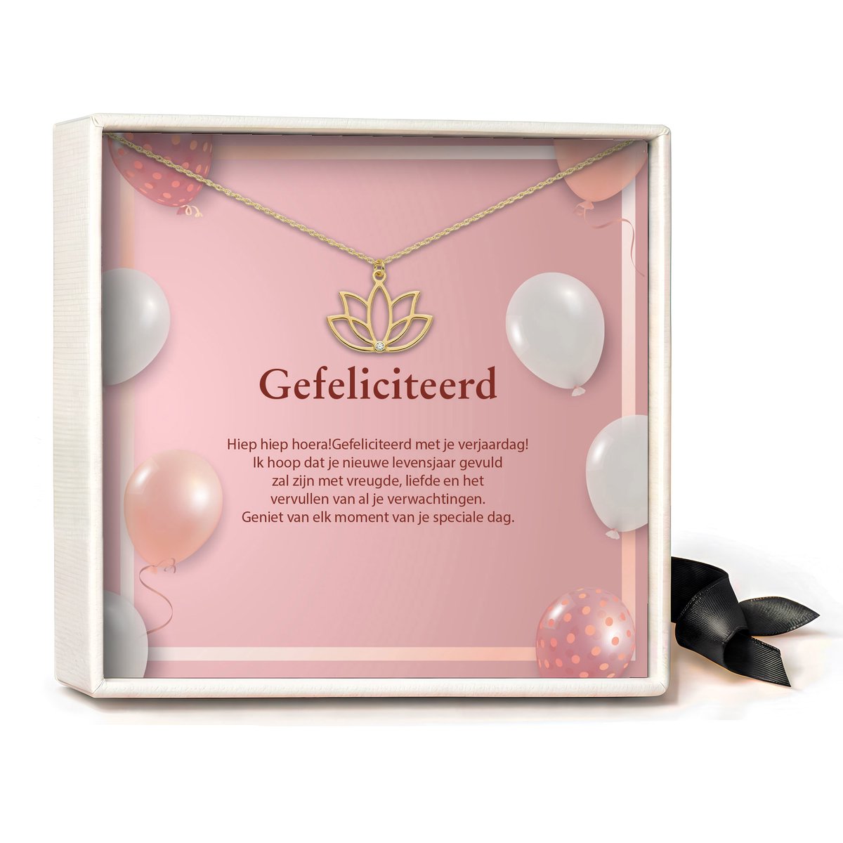 Pera Jewelry - 925 sterling zilveren Lotus ketting - Gefeliciteerd - Collier - Ketting Dames - Ketting met Hanger