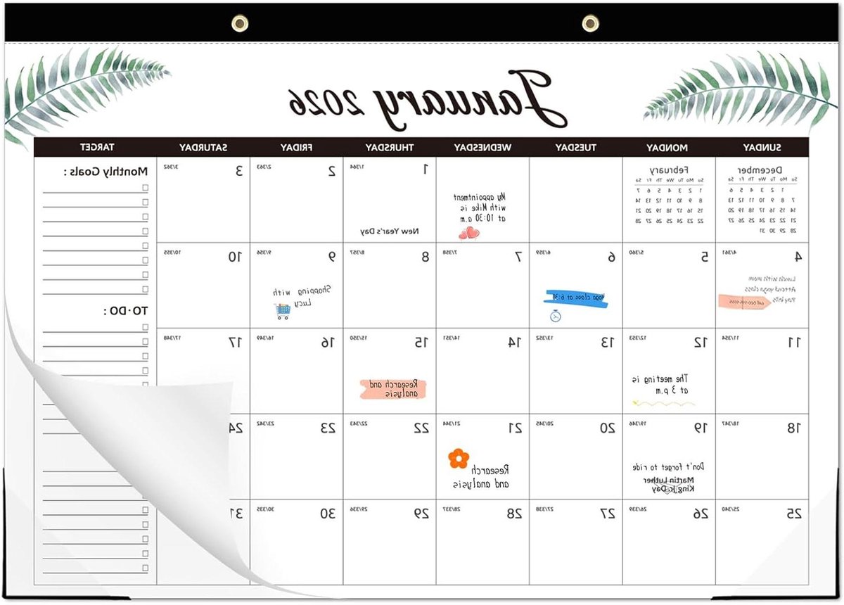Bureaukalender - Wandkalender Planner - Planning Maken - 18 Maanden Overzicht - 43 x 30.5 cm - Groen