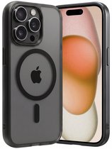 Hoes - Geschikt voor Apple iPhone 15 Pro Max - Magsafe Compatible - Sterk & Shockproof - Back Cover - Shock Proof Case - Telefoon Hoesje Shockproof - Zwart