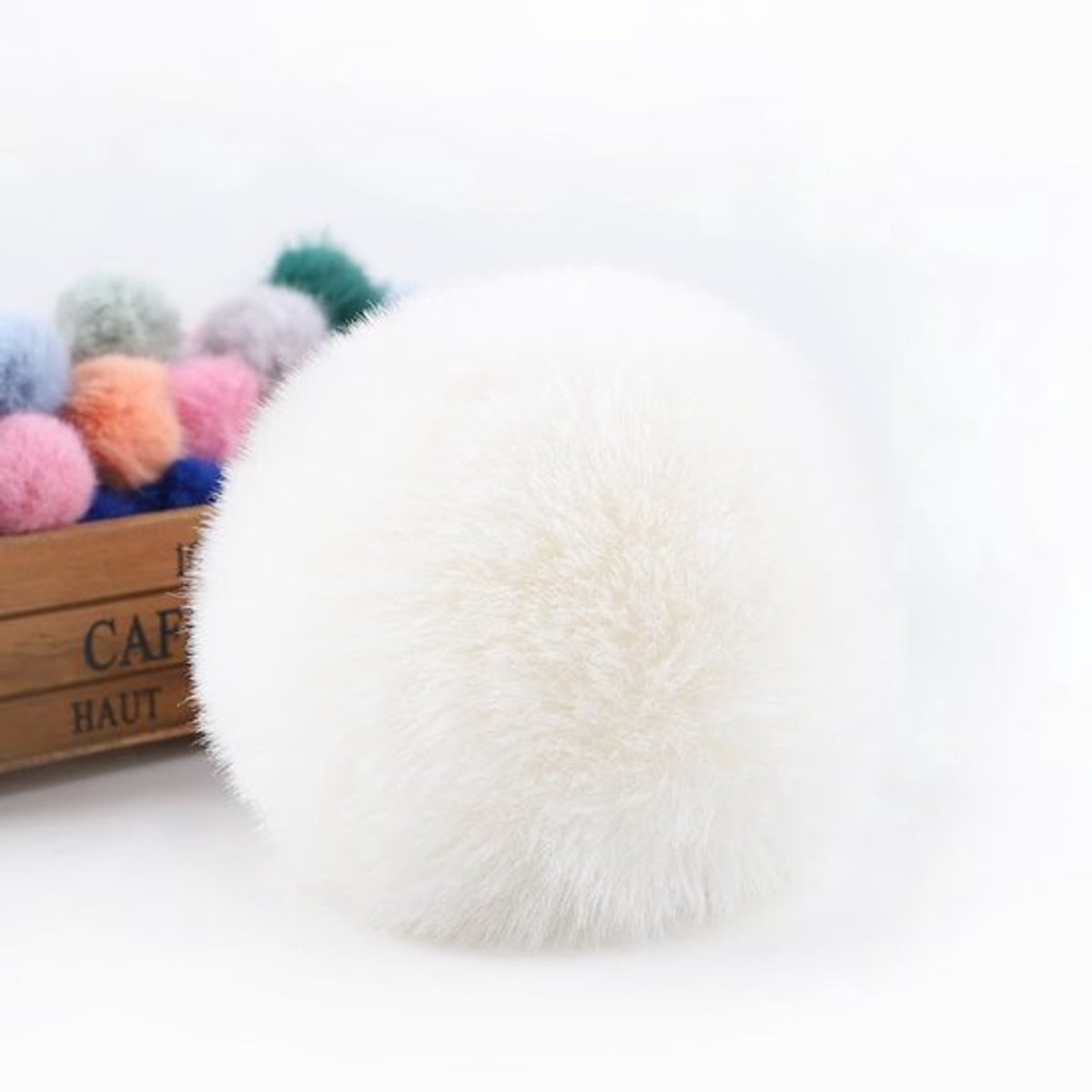 Golden crown - Pompons - Kunstbont - 12 cm - Beige - Decoratie