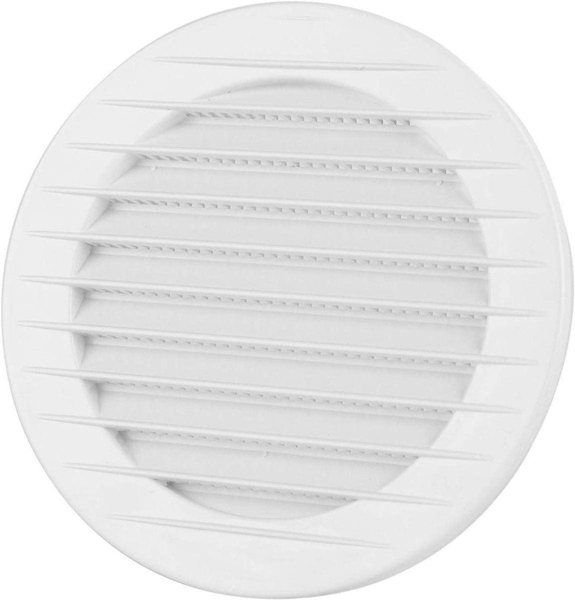 Ventilatierooster Rond - Afvoerlucht Rooster - Luchtstroom Reguleren - Met Insectenhor - Ø 100 mm - Wit