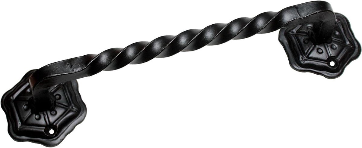 Deurklink Staal - IJzeren Handgreep - Deuren Monteren - Rustieke Stijl - 220 mm Lengte - Zwart