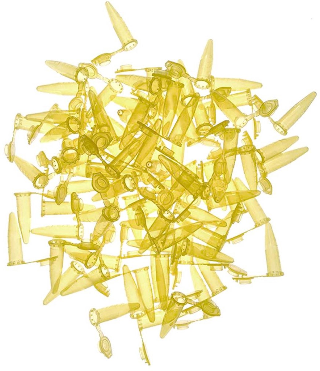 Microcentrifuge Buizen - Testbuisjes Conisch - Laboratorium Monsternames - Snap Cap Afdichting - 1.5ML 500 stuks - Geel