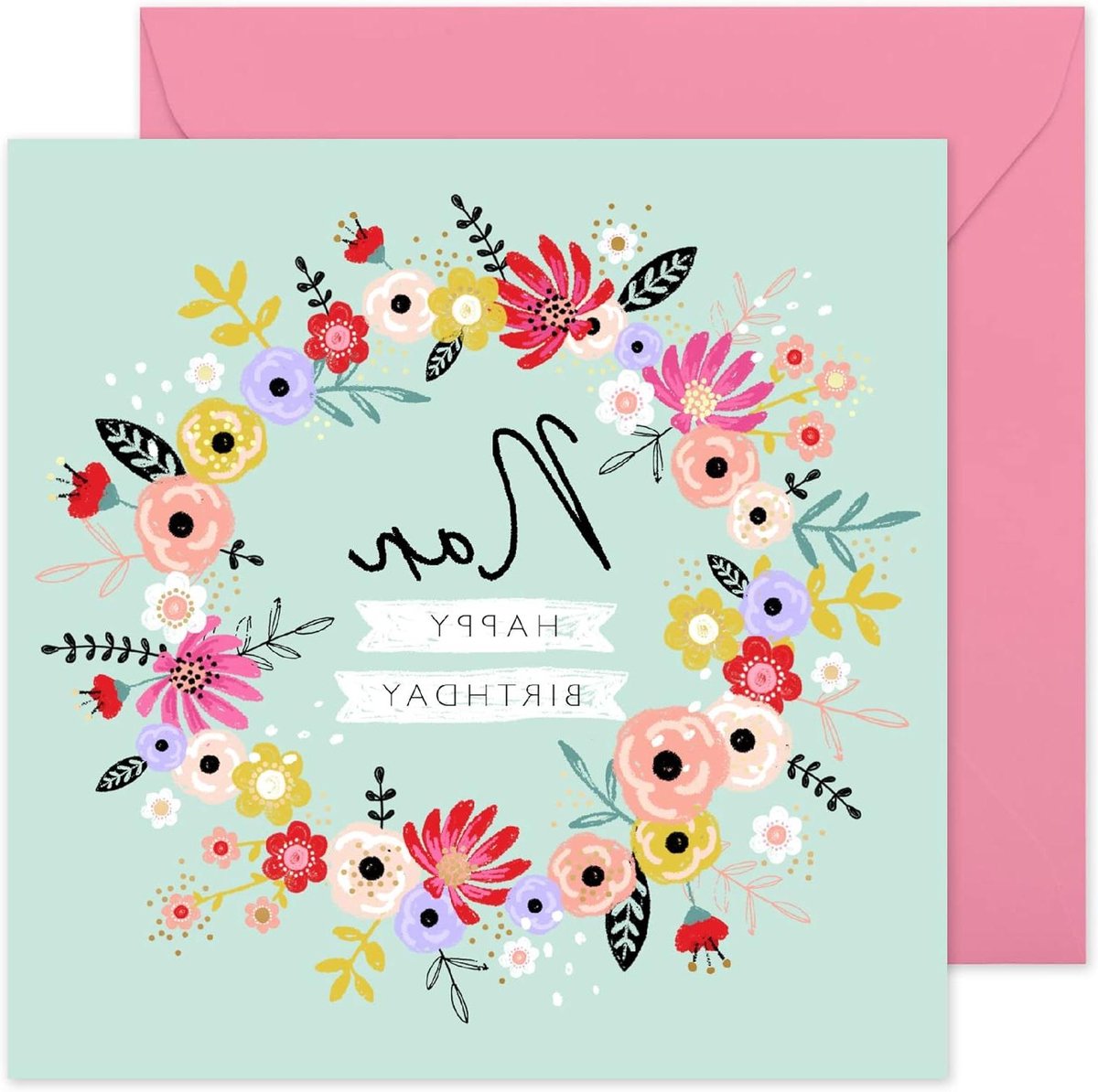Verjaardagskaart Nan - Kaart voor haar Kaart voor vrouwen - Verjaardag vieren - Dik 300 g/m² papier - 145x145mm