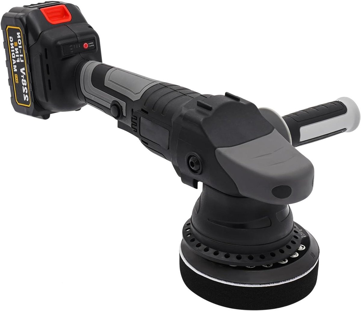 Draadloze Polijstmachine - Excentrische Polijstmachine Auto - Autolak Herstellen - Borstelloze Motor - 12.5 cm Schijfdiameter - Zwart