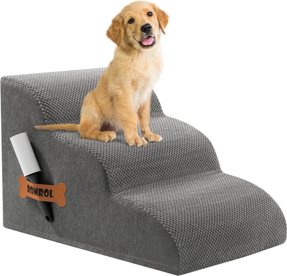 Hondentrap - Hondenladder Huisdierhelling - Huisdieren helpen - Hoge dichtheid schuim - 58x38x38 cm - Koffie