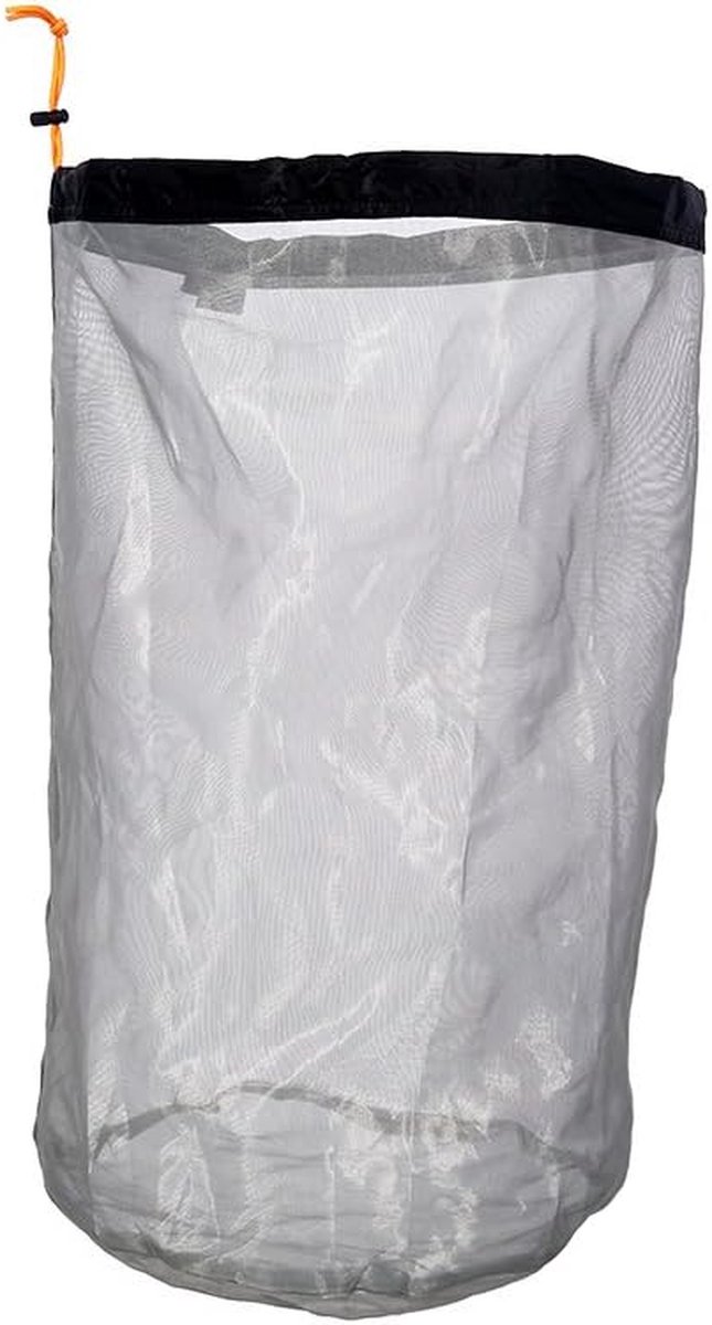 Mesh Opbergzak - Kampeerzak Trekkoordzak - Spullen Opbergen - Ultralicht Nylon Materiaal - XXL - Zwart