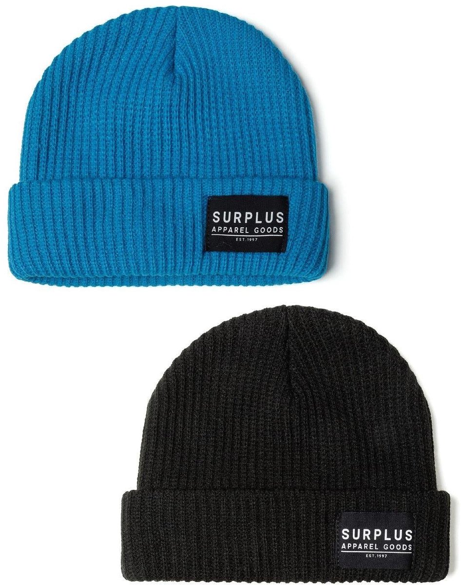 Minoti muts jongens 2-pack - sneldrogend turquoise zwart