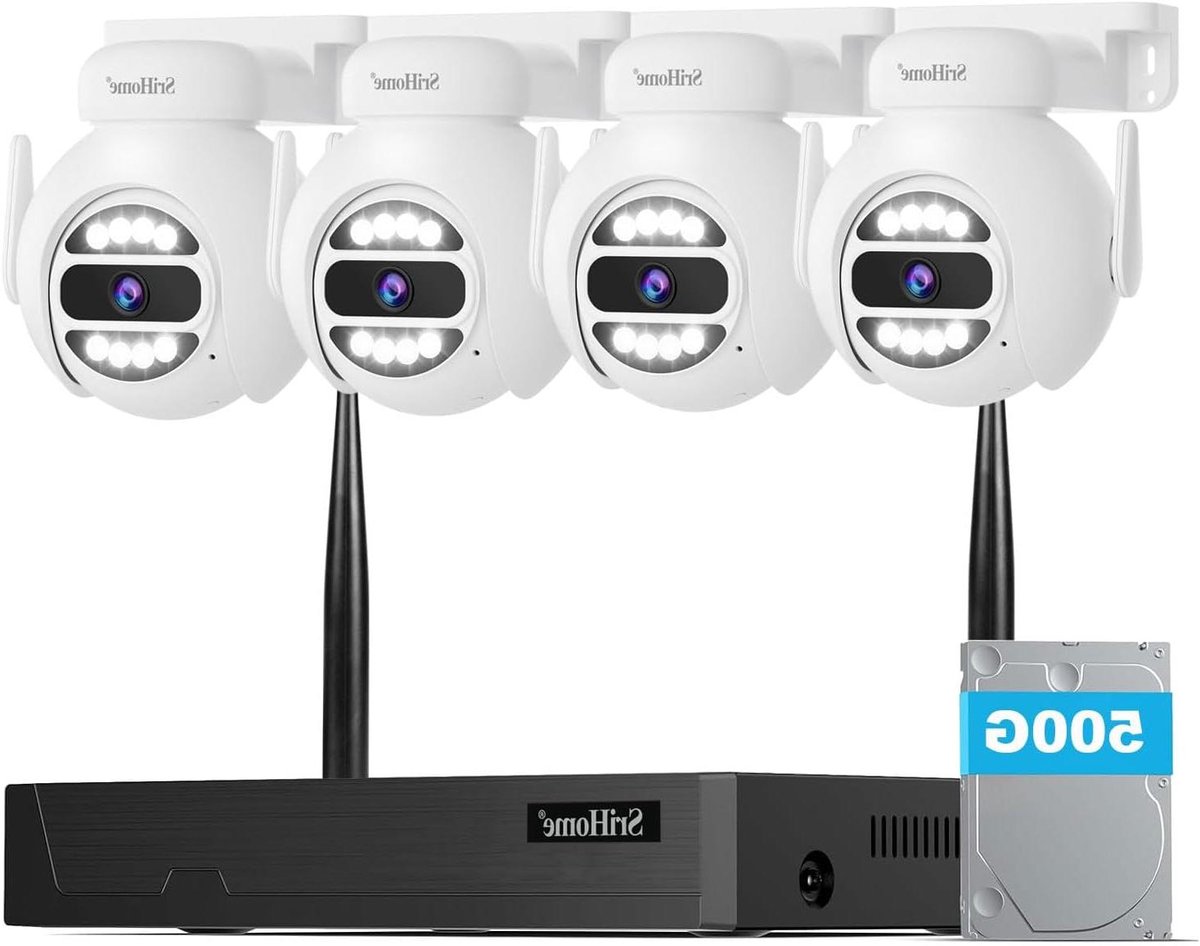 Bewakingscamera Set - IP Camera Systeem - Huis Beveiligen - Nachtzicht Full Color - 5MP HD - Wit