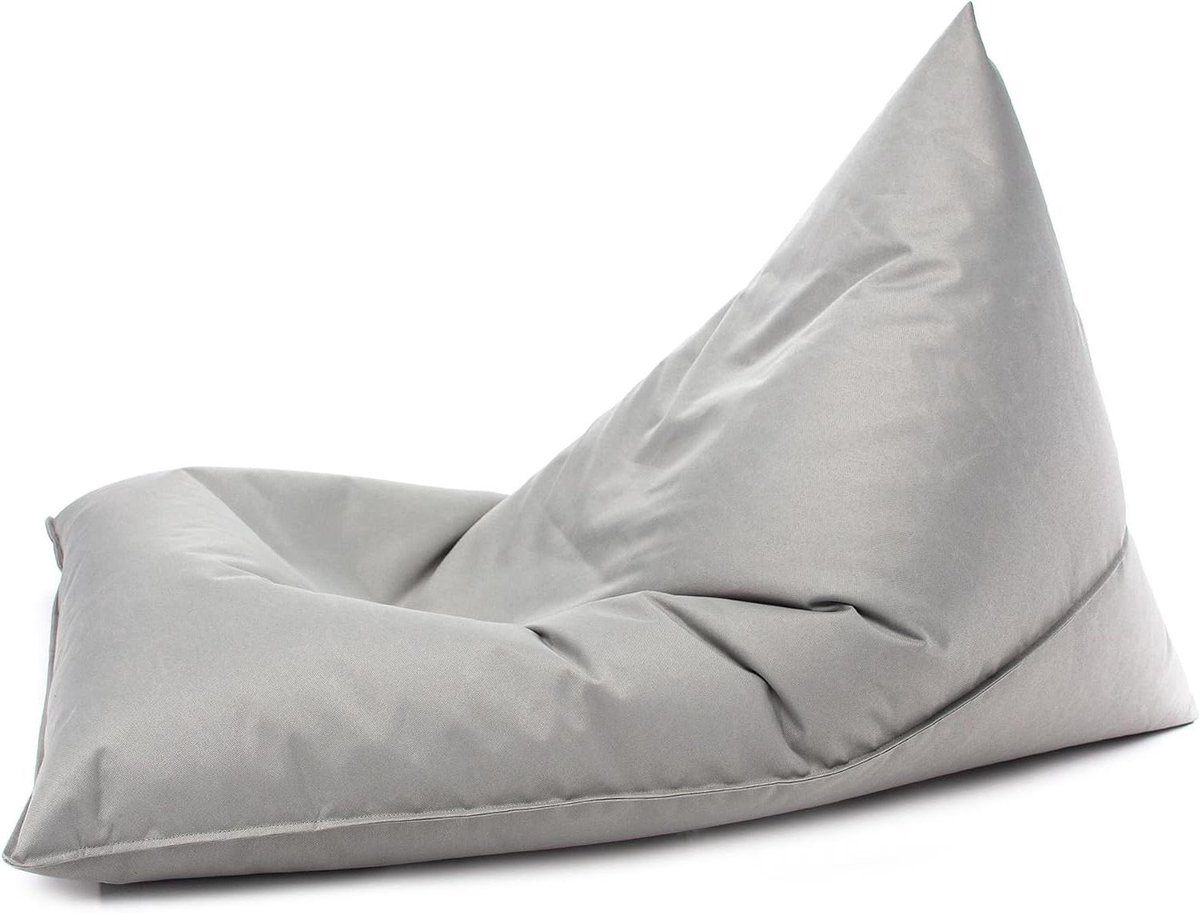 Driehoekige Zitzak - Poef Fauteuil - Comfortabel Ontspannen - Waterafstotend Polyester - 130 cm Lengte - Parel