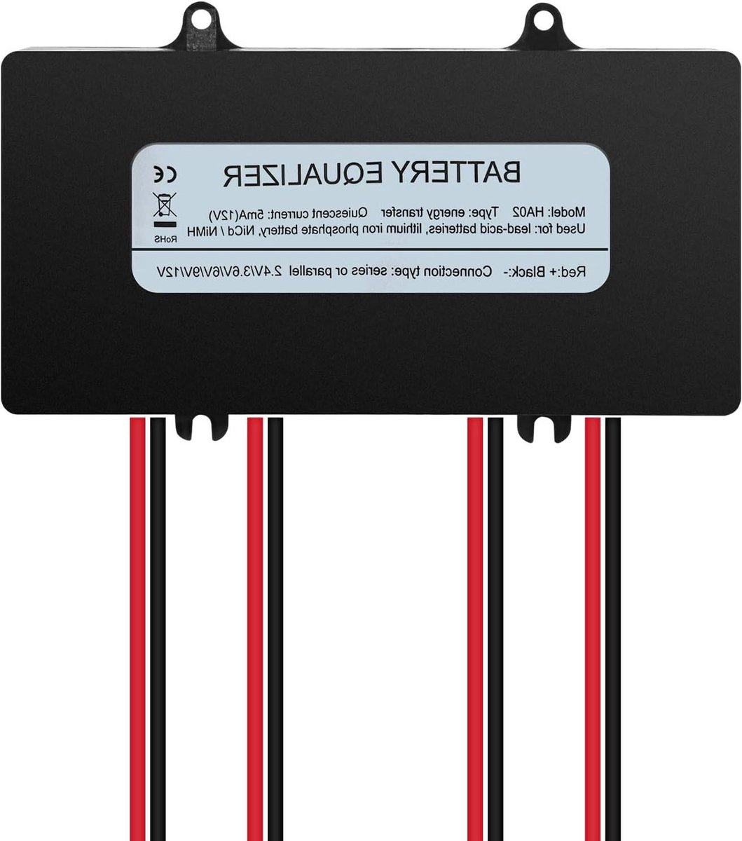 Accubalancer - Accu-equalizer - Accu's Balanceren - Intelligent Spanningscompensatiesysteem - 4 x 6V-12V - Zwart