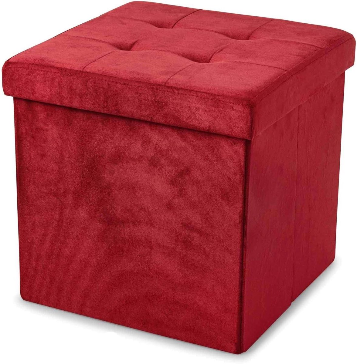 Zetel Poef - Voetenbankje Opbergbox - Woonkamer Opbergen - Dubbele Functie - 38x38x38 cm - Grijs