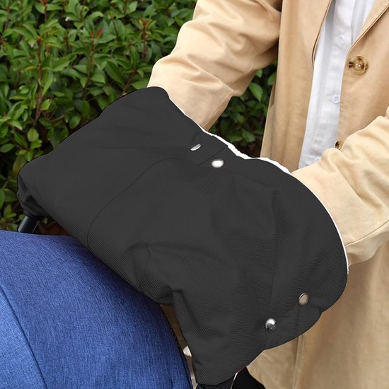 Kinderwagen Handmof - Kinderwagenhandschoenen Baby - Baby Vervoeren - Waterdicht Winddicht - Universele Maat - Zwart — afbeelding 2