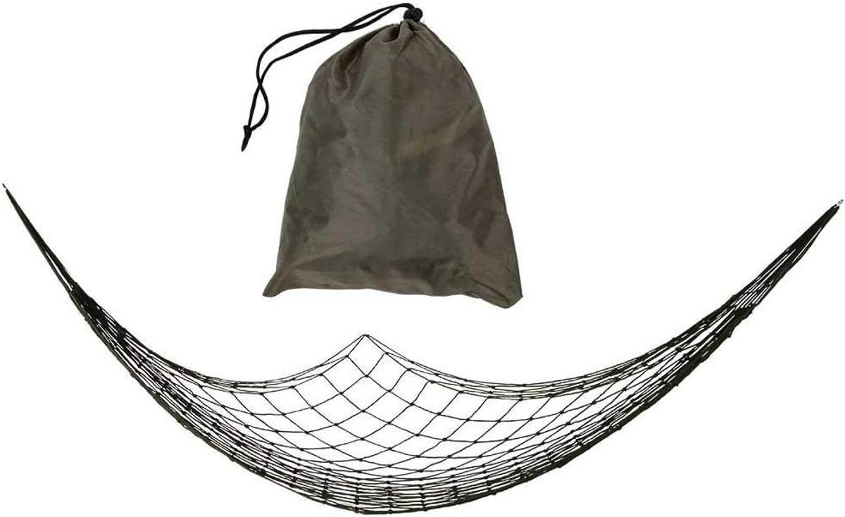Nylon Hangmat - Net Hangmat - Buiten Ontspannen - Handgeweven Gaas - 200x80cm - Bruin