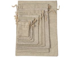 Jute zakjes natuur jute jute jute zak cadeauzakje gift tassen linnen zakje stoffen zakje voor adventskalender sieraden gastgeschenken bruiloft DIY handwerk 20 stuks 10x15cm