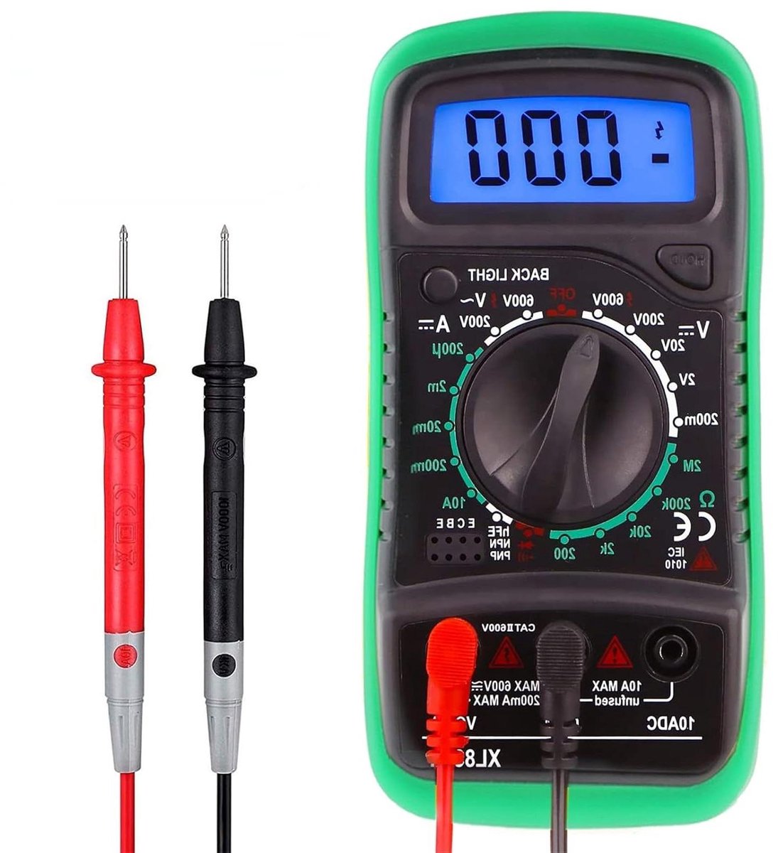 Digitale Multimeter - Spanning Tester - Elektrische Tests - Lcd-achtergrondverlichting - Draagbaar Handheld - Groen
