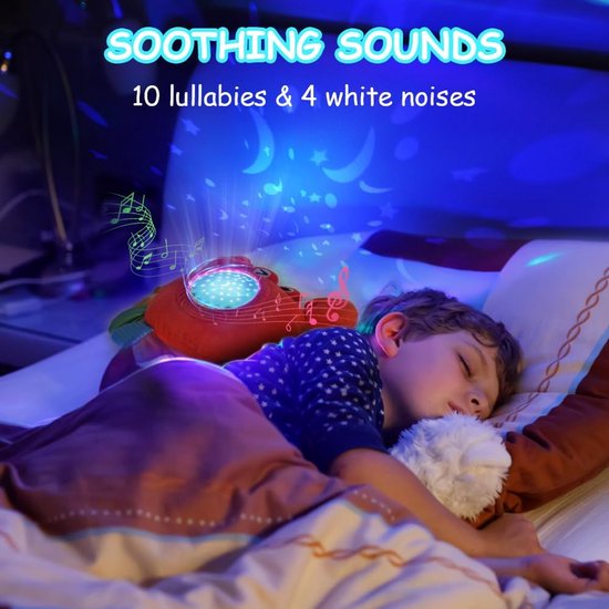 Baby Slaaphulp - Knuffel Sterrenprojector - Rustig Slapen - Met Muziek Geluiden - 18 x 13.5 x 6.2 cm - Wit — afbeelding 3