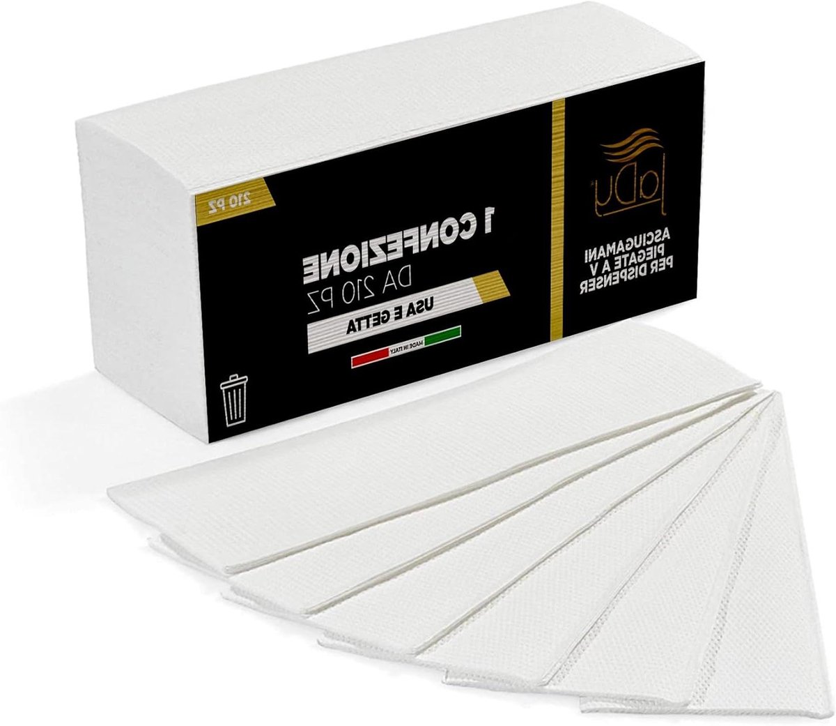 Wegwerphanddoeken - Papieren doekjes - Hygiënisch werken - 100% pure cellulose - 210 stuks - Wit
