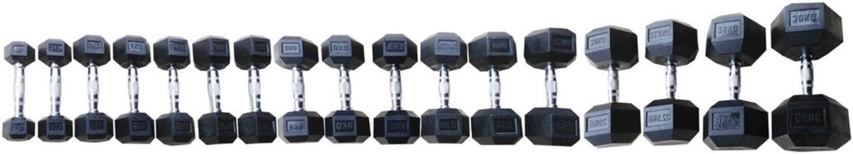 Gegoten Halters - Fitness Gewicht - Kracht Training - Zeshoekige Vorm - 7 kg - Zwart