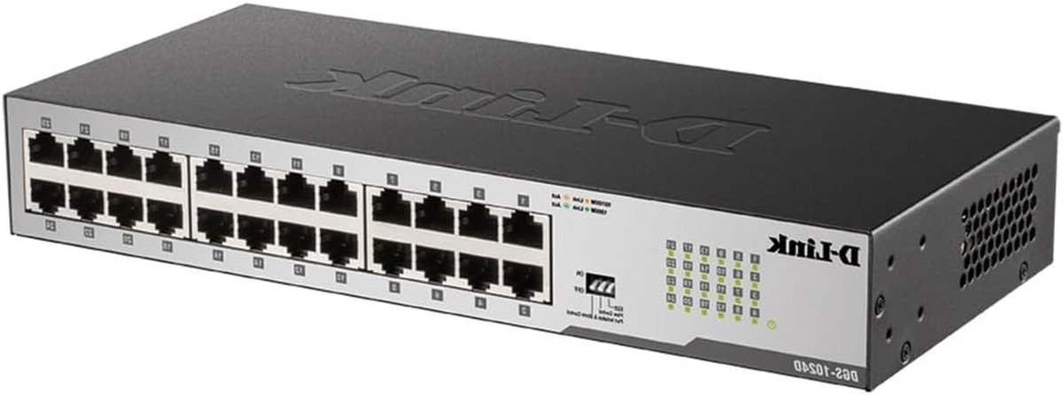 Netwerk Switch - Gigabit Ethernet - Netwerk Uitbreiding - 24 Poorten - 1U Rack Mount - Zwart