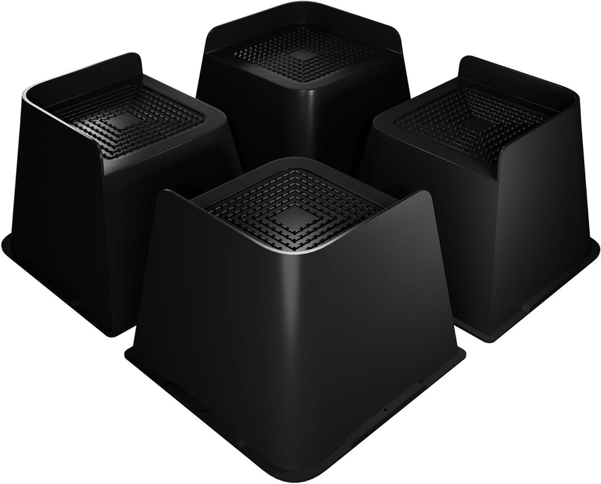 Meubelverhogers - Tafelverhogers Bankverhogers - Meubels Verhogen - L-vormig Design - 4 stuks 10 cm - Zwart