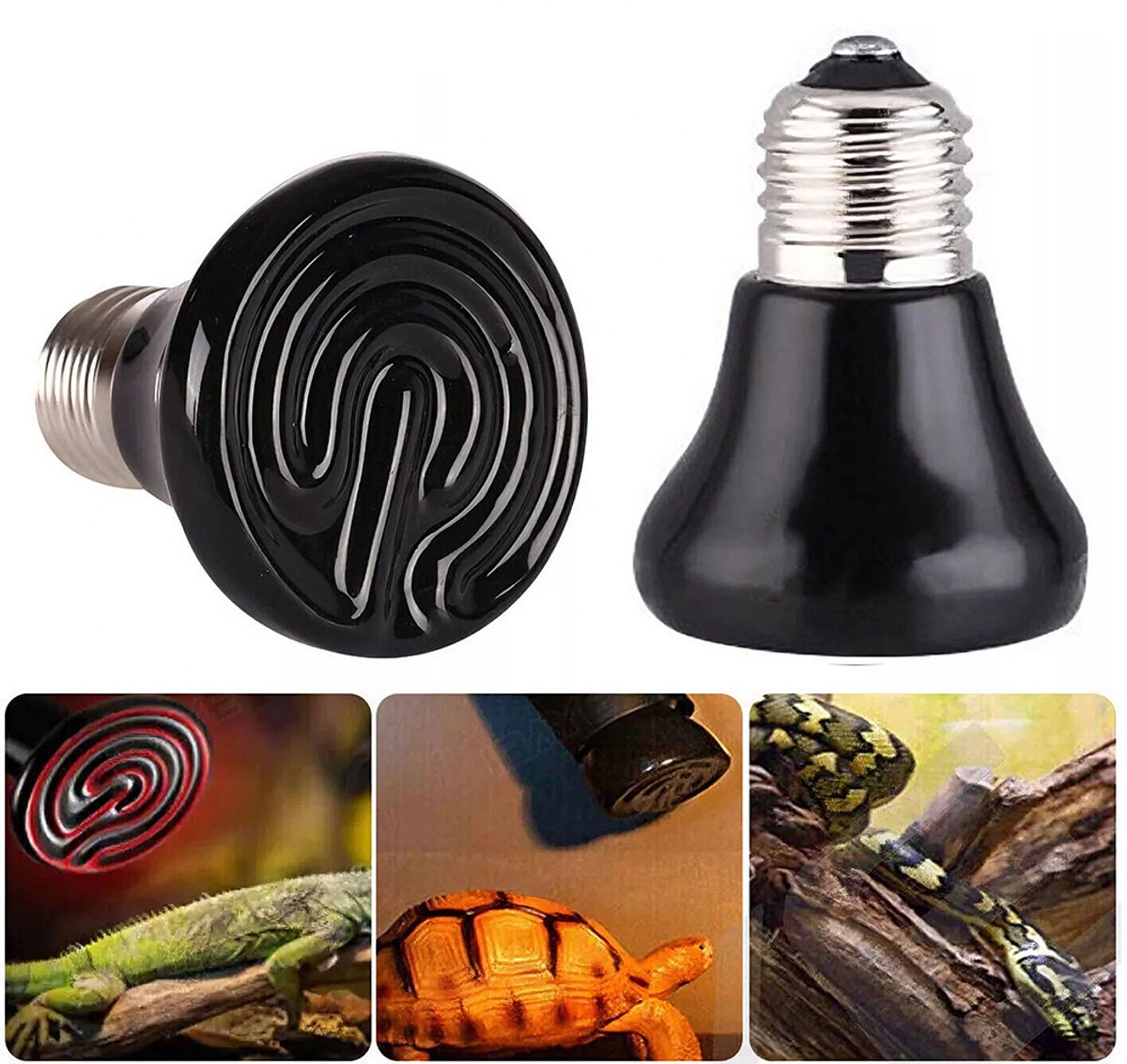 VANZUQUE Keramische Warmtelamp 75W – 220-240V, Zonder Licht, Voor Reptielen En Amfibieën (E27)