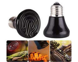 Aquariumverwarmers voor Reptielen - 2 stuks - 50W - 220V - Keramisch verwarmingselement - Schildpadverwarming - Instelbare temperatuur - Keramische aquariumverwarming voor Reptielen - Geschikt voor Reptielen, Schildpadden, Vogels, Kameleons - Zwart