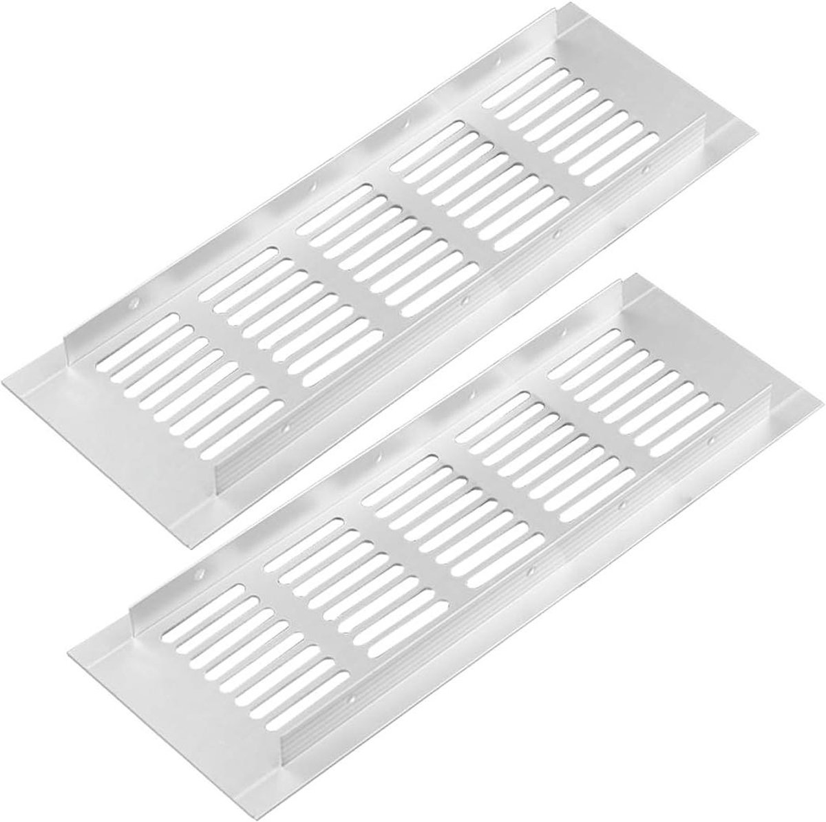 Ventilatieroosters - Afvoerluchtroosters - Kasten Ventileren - Corrosiebestendig Aluminium - 2 Stuks 80x225mm - Wit