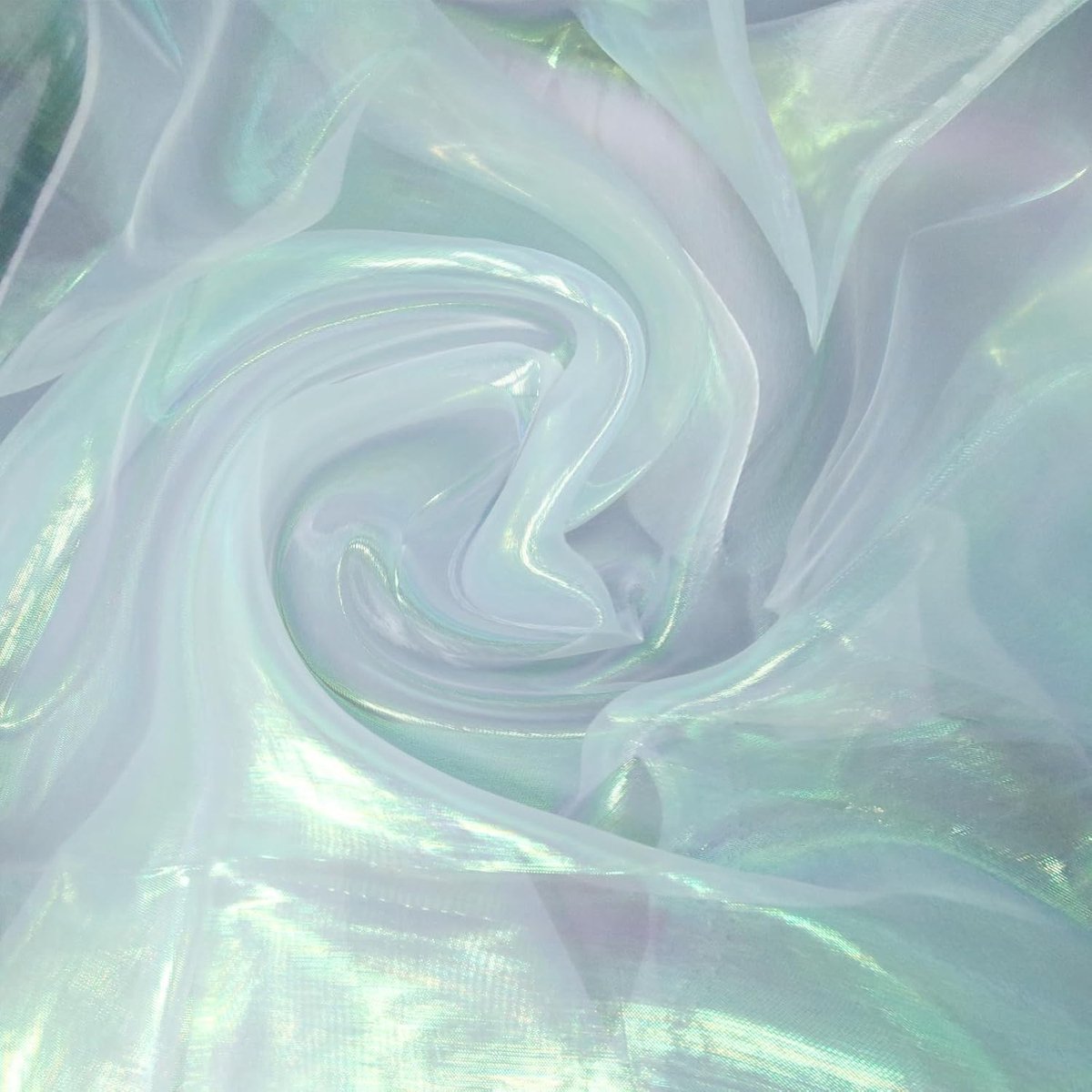 Stof, 150 cm iriserende pailletten gradiënt organza kant voor bruiloft fotografie achtergrond jurk partij doe-het-zelf benodigdheden, wit