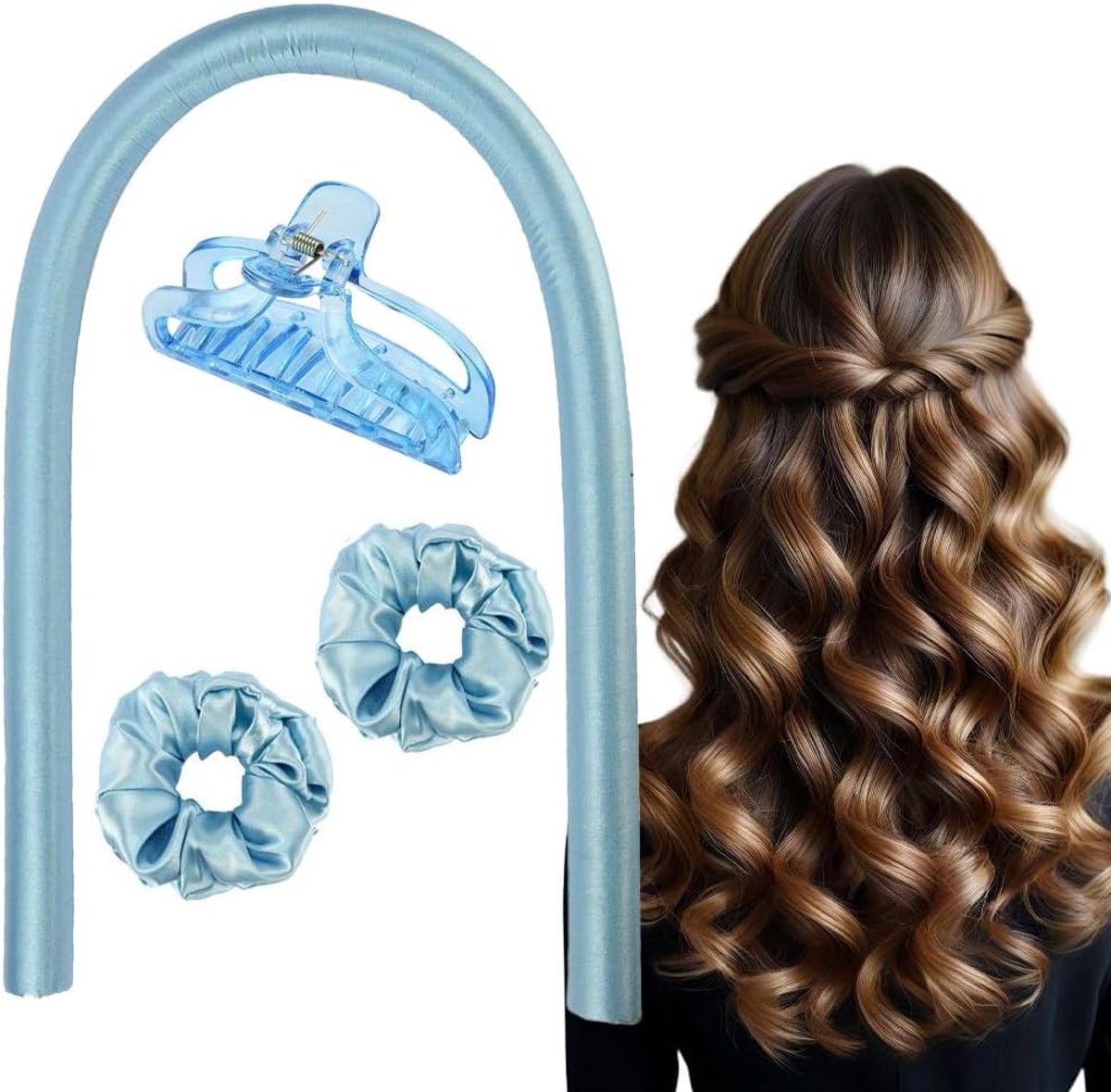 krulband, DIY hitteloze krullen, geen hitte zijdeband krulspelden slapen zacht krulband golf haar krulspelden DIY haarstyling gereedschap voor lang haar