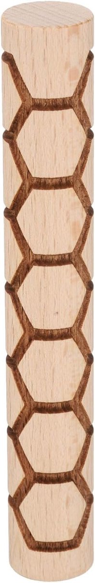 Houten kleiroller, 10 cm, zeshoekig patroon, deegrollers, houten rollen, pottenbakkersgereedschap, houtnerf, textuurroller voor klei, bakken, deeg, kneden, doe-het-zelf