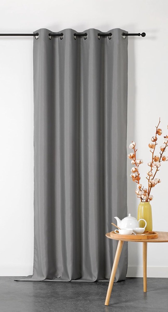 Dubbel gordijn, zonder vuur, M1, 135 x 240 cm, grijs