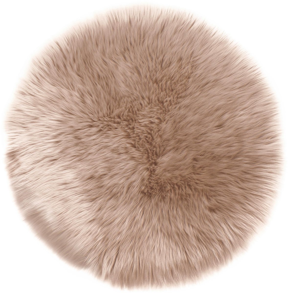 Wölkchen Schapenvacht Tapijt, Imitatiebont Lamsvacht, Schapenvel Imitatievacht - Kunstbont Tapijt Slaapkamer Woonkamer - Wasbaar Bont Tapijt, Decoratiebont - Beige - 120 cm Rond