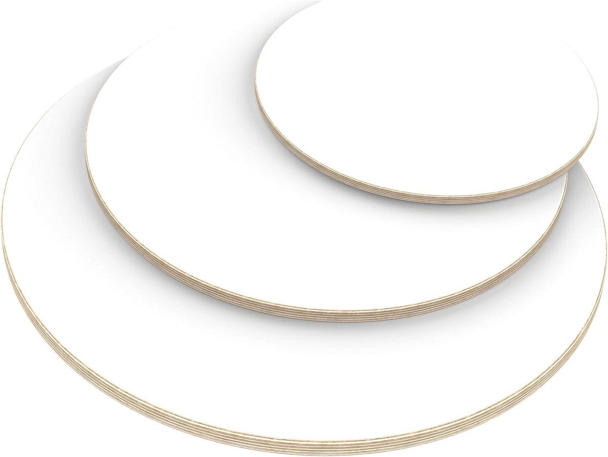 Tafelblad Multiplex Rond - Houten Werkblad - Meubels Maken - Melamine Gecoat Krasbestendig - Ø 30 cm - Wit