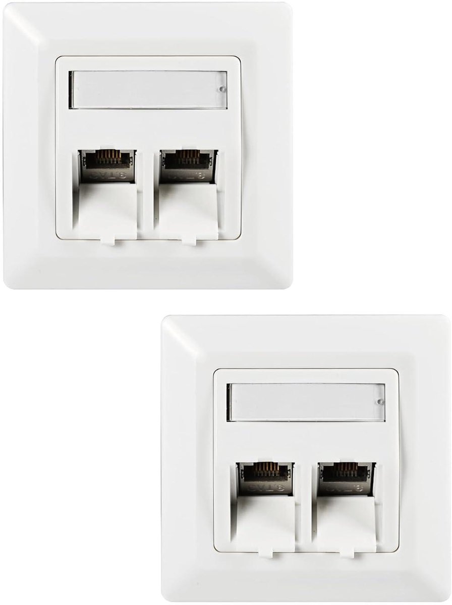 Universele Netwerkdoos - Keystone Jack - Netwerk Installatie - Cat8 Snelheid - 2 stuks - Wit