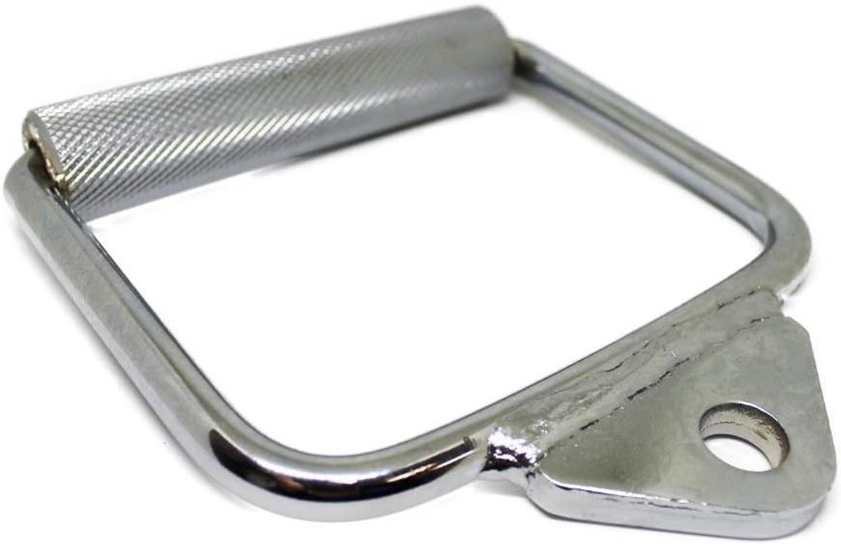Stijgbeugel Handvat - Kabel Handvat - Kracht Training - Extra Grip Ontwerp - 12 cm Lengte - Zilver