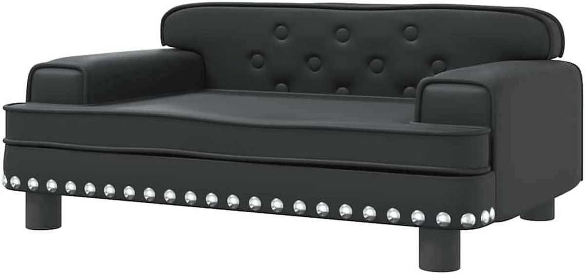 Hondenmand Bankje - Hondenbank Hondenstoel - Comfortabel Rusten - Stevig Pijn Houtframe - 70x45x30 cm - Zwart