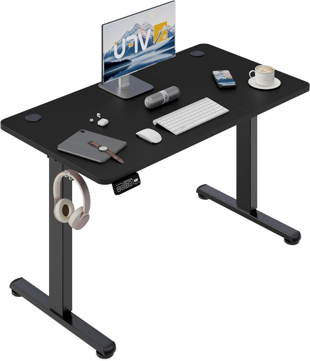 Verstelbaar Bureau - Sta bureau - Ergonomisch werken - Geheugenfunctie - 120 x 60 cm - Zwart