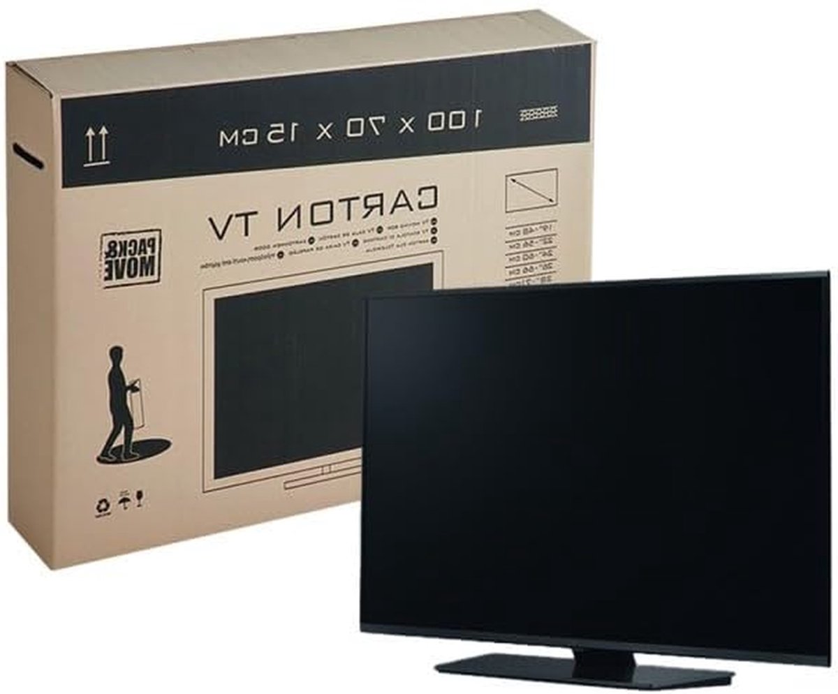 TV Beschermbord - Scherm Verhuisdoos - Veilig Transport - Dubbel Golfkarton - 100x70 cm - Bruin