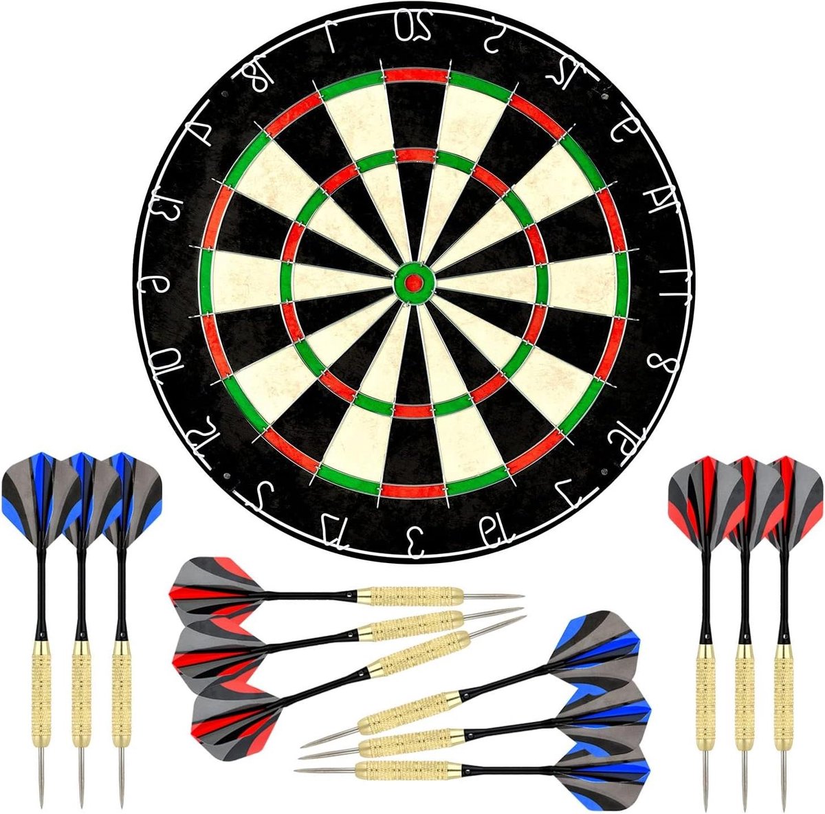 Dartbord Set - Dartspel - Thuis Spelen - Nietvrije Bullseye - 17 Inch - Multi