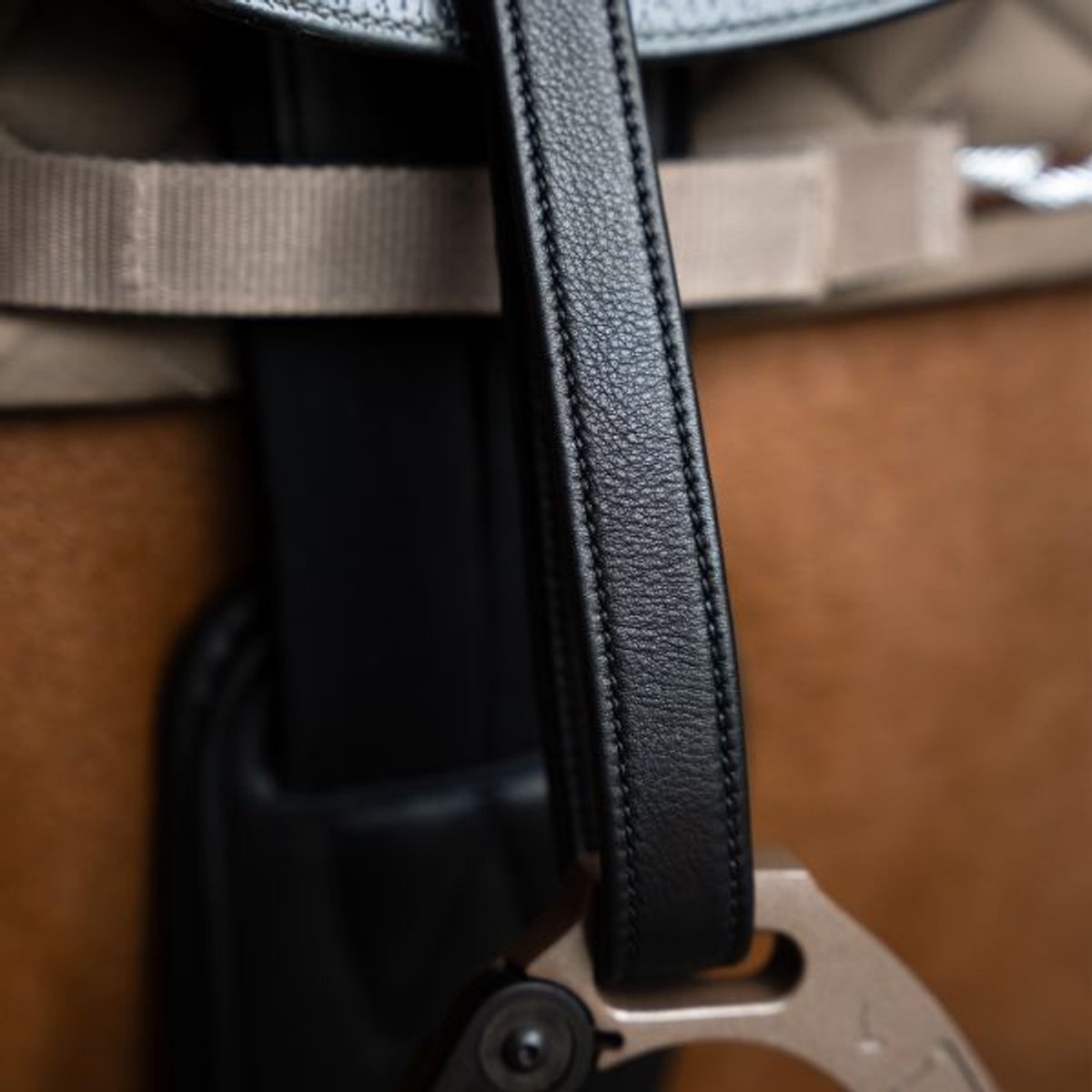 Imperial Riding Beugelriemen IRH met nylon kern Black - 145CM
