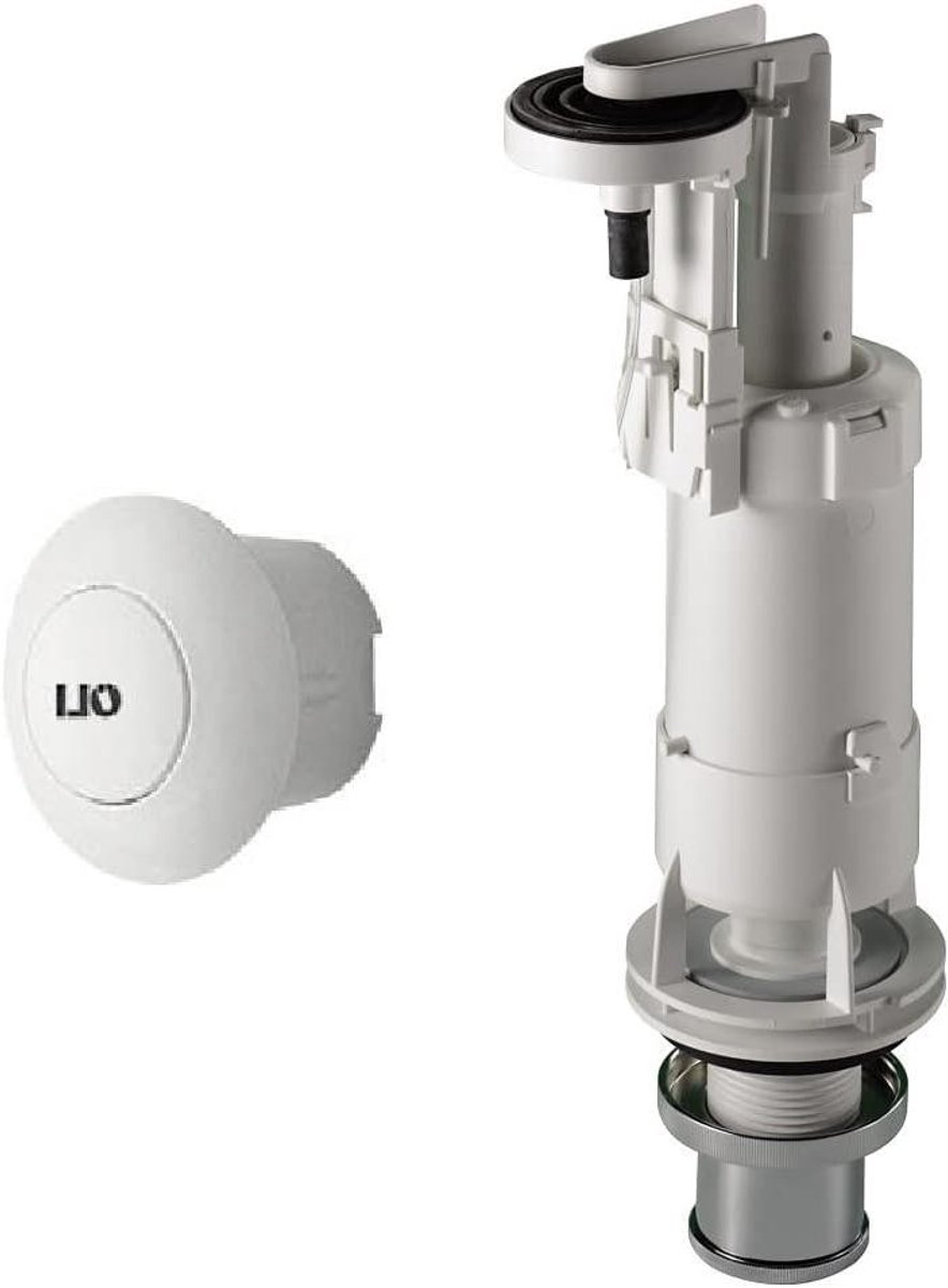 Afvoergarnituur met knop - Spoelbak mechanisme - Toilet reparatie - Stille pneumatische bediening - 10 x 10 x 20 cm
