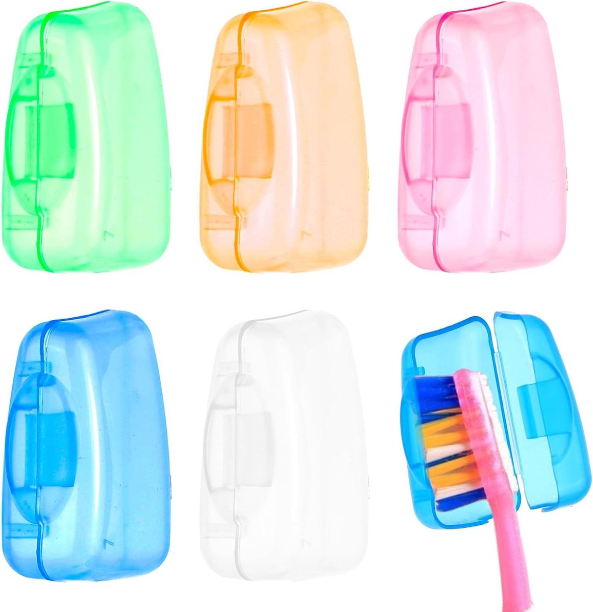 Tandenborstel beschermhoes - Reis etui - Hygiënisch op reis - Voedselveilig PP materiaal - 10 stuks - Meerdere kleuren
